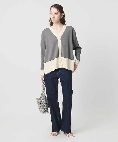 UNITED ARROWS（ユナイテッドアローズ）の「ミニマル 2WAY カーディガン ‐ウォッシャブル‐（カーディガン/ボレロ・レディース・ネイビー/ダークブラウン/グレー系・FREE）」の5枚目の写真