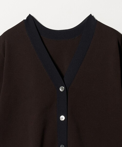 UNITED ARROWS（ユナイテッドアローズ）の「ミニマル 2WAY カーディガン ‐ウォッシャブル‐（カーディガン/ボレロ・レディース・ネイビー/ダークブラウン/グレー系・FREE）」の6枚目の写真