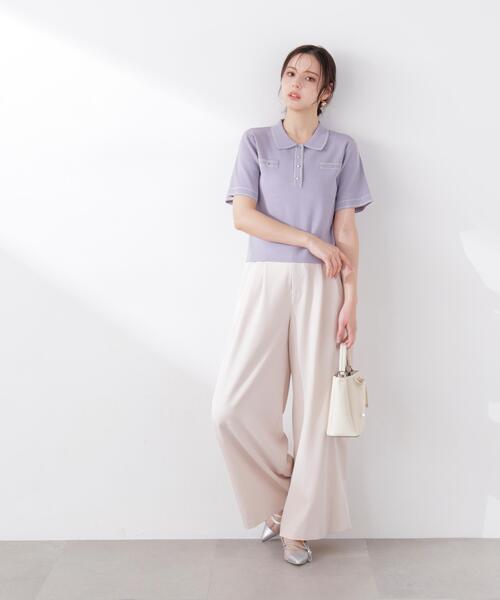PROPORTION BODY DRESSING(プロポーションボディドレッシング)の「ウエストリブワイドパンツ / 1216130301(その他パンツ・レディース・ダークグレー/ピンク/グレー・MEDIUM/P/S/SMALL)」の2枚目の写真