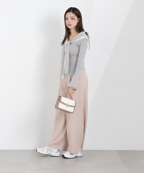 PROPORTION BODY DRESSING(プロポーションボディドレッシング)の「ウエストリブワイドパンツ / 1216130301(その他パンツ・レディース・ダークグレー/ピンク/グレー・MEDIUM/P/S/SMALL)」の1枚目の写真