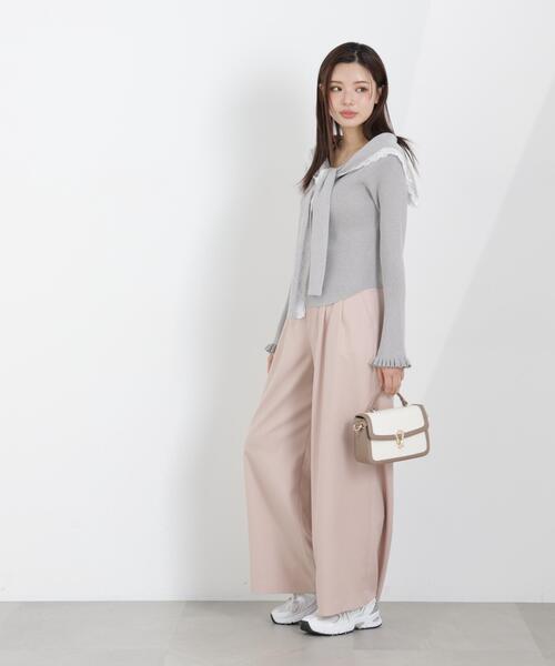 PROPORTION BODY DRESSING（プロポーションボディドレッシング）の「ウエストリブワイドパンツ / 1216130301（その他パンツ・レディース・ダークグレー/ピンク/グレー・MEDIUM/P/S/SMALL）」の7枚目の写真