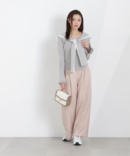 PROPORTION BODY DRESSING（プロポーションボディドレッシング）の「ウエストリブワイドパンツ / 1216130301（その他パンツ・レディース・ダークグレー/ピンク/グレー・MEDIUM/P/S/SMALL）」の9枚目の写真