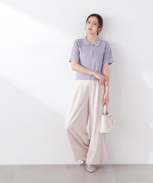PROPORTION BODY DRESSING（プロポーションボディドレッシング）の「ウエストリブワイドパンツ / 1216130301（その他パンツ・レディース・ダークグレー/ピンク/グレー・MEDIUM/P/S/SMALL）」の2枚目の写真