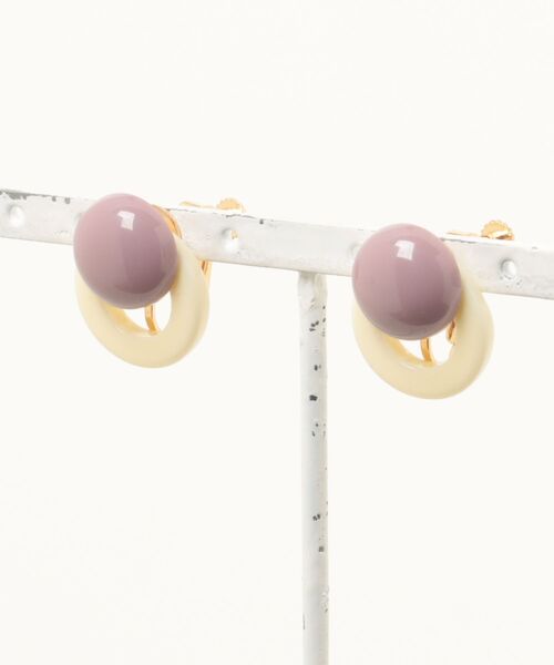 Fun & Daily（ファンアンドデイリー）の「F&D : レトロサークルイヤリング（イヤリング・レディース・パープル系その他/レッド系その他/グリーン系その他/イエロー系その他・FREE）」の2枚目の写真