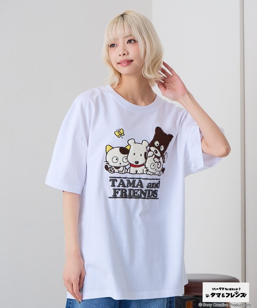 JEANS MATE（ジーンズメイト）の「【タマ＆フレンズ～うちのタマ知りませんか？】【コットン100%のしっかりした生地】オリジナルデザインTシャツ バイキンくん 刺繍 ドロップショルダー ユニセックス（Tシャツ/カットソー・メンズ・ベージュ系その他2/ホワイト系その他/ブルー系その他2/ブラック系その他・LARGE/MEDIUM/SMALL/X-LARGE）」の15枚目の写真