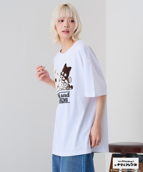 JEANS MATE（ジーンズメイト）の「【タマ＆フレンズ～うちのタマ知りませんか？】【コットン100%のしっかりした生地】オリジナルデザインTシャツ バイキンくん 刺繍 ドロップショルダー ユニセックス（Tシャツ/カットソー・メンズ・ベージュ系その他2/ホワイト系その他/ブルー系その他2/ブラック系その他・LARGE/MEDIUM/SMALL/X-LARGE）」の17枚目の写真