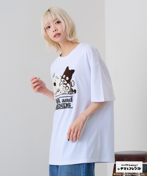 JEANS MATE（ジーンズメイト）の「【タマ＆フレンズ～うちのタマ知りませんか？】【コットン100%のしっかりした生地】オリジナルデザインTシャツ バイキンくん 刺繍 ドロップショルダー ユニセックス（Tシャツ/カットソー・メンズ・ベージュ系その他2/ホワイト系その他/ブルー系その他2/ブラック系その他・LARGE/MEDIUM/SMALL/X-LARGE）」の18枚目の写真