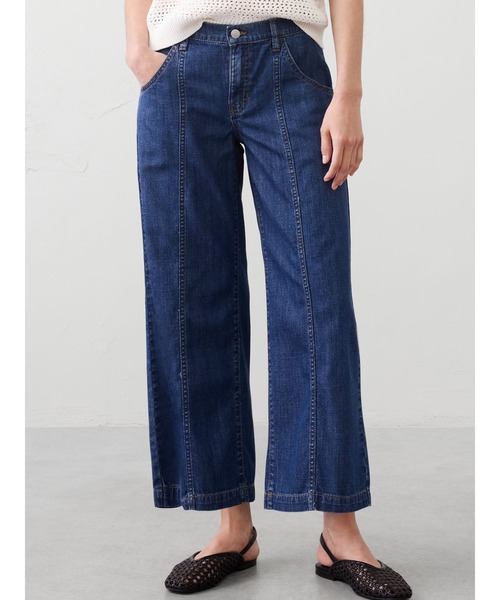 ムーミンデザイン ワイドレッグデニムパンツ セール】BANANA REPUBLIC FACTORY STORE ミッドライズ ワイドレッグ