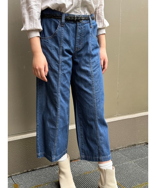BANANA REPUBLIC FACTORY STORE(バナナリパブリック ファクトリーストア)の「BANANA REPUBLIC FACTORY STORE ミッドライズ ワイドレッグ サマーウェイト クロップド ジーンズ(デニムパンツ・レディース・インディゴブルー/ライトインディゴブルー・L/S/XS/M)」の9枚目の写真