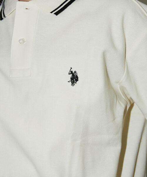 U.S. POLO ASSN.（ユーエスポロアッスン）の「U.S. POLO ASSN. × PUBLUX/ユーエスポロアッスン 別注 ワンポイント 刺繍 鹿の子 ポロシャツ　限定展開（ポロシャツ・メンズ・ネイビー/ライトグレー/ホワイト/ブラック/チャコールグレー/ブラウン・SMALL/LARGE/MEDIUM）」の7枚目の写真