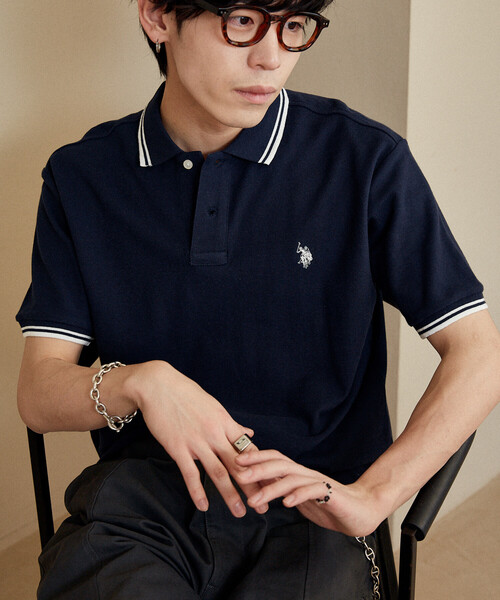 U.S. POLO ASSN.（ユーエスポロアッスン）の「U.S. POLO ASSN. × PUBLUX/ユーエスポロアッスン 別注 ワンポイント 刺繍 鹿の子 ポロシャツ　限定展開（ポロシャツ・メンズ・ネイビー/ライトグレー/ホワイト/ブラック/チャコールグレー/ブラウン・SMALL/LARGE/MEDIUM）」の8枚目の写真