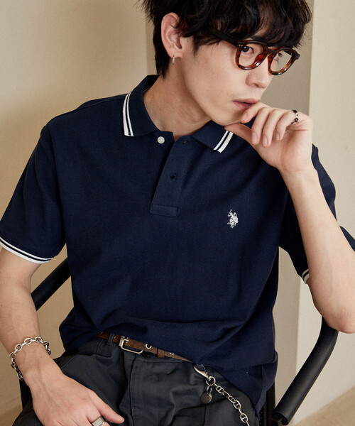 U.S. POLO ASSN.（ユーエスポロアッスン）の「U.S. POLO ASSN. × PUBLUX/ユーエスポロアッスン 別注 ワンポイント 刺繍 鹿の子 ポロシャツ　限定展開（ポロシャツ・メンズ・ネイビー/ライトグレー/ホワイト/ブラック/チャコールグレー/ブラウン・SMALL/LARGE/MEDIUM）」の11枚目の写真