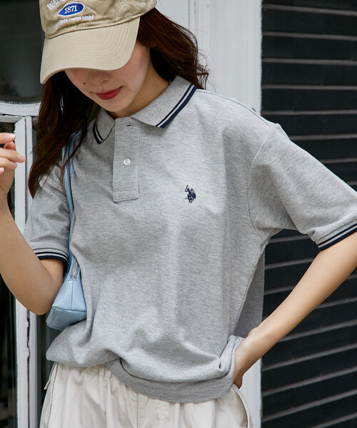 U.S. POLO ASSN.（ユーエスポロアッスン）の「U.S. POLO ASSN. × PUBLUX/ユーエスポロアッスン 別注 ワンポイント 刺繍 鹿の子 ポロシャツ　限定展開（ポロシャツ・メンズ・ネイビー/ライトグレー/ホワイト/ブラック/チャコールグレー/ブラウン・SMALL/LARGE/MEDIUM）」の17枚目の写真