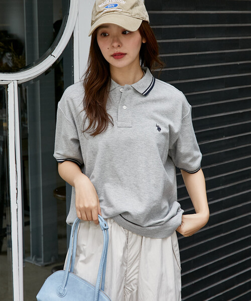 U.S. POLO ASSN.（ユーエスポロアッスン）の「U.S. POLO ASSN. × PUBLUX/ユーエスポロアッスン 別注 ワンポイント 刺繍 鹿の子 ポロシャツ　限定展開（ポロシャツ・メンズ・ネイビー/ライトグレー/ホワイト/ブラック/チャコールグレー/ブラウン・SMALL/LARGE/MEDIUM）」の18枚目の写真