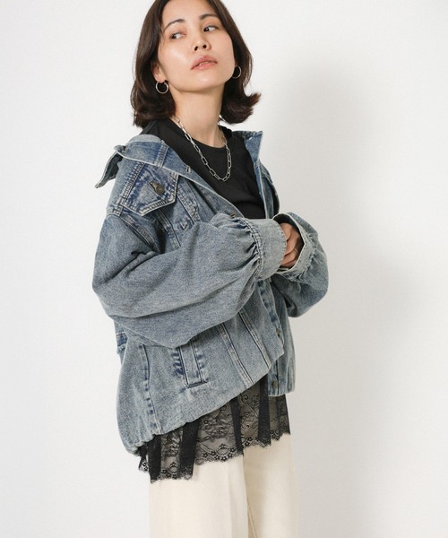 Floran（フローラン）の「裾レースレイヤードロンT（Tシャツ/カットソー・レディース・オフホワイト/ブラック・FREE）」の16枚目の写真