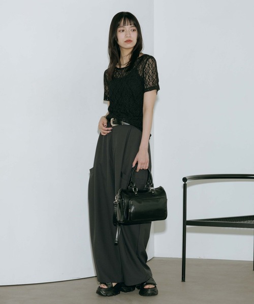 PAGEBOY(ページボーイ)の「バックシアーレースショートスリーブ(Tシャツ/カットソー・レディース・ブラック/オフホワイト・FREE)」の8枚目の写真