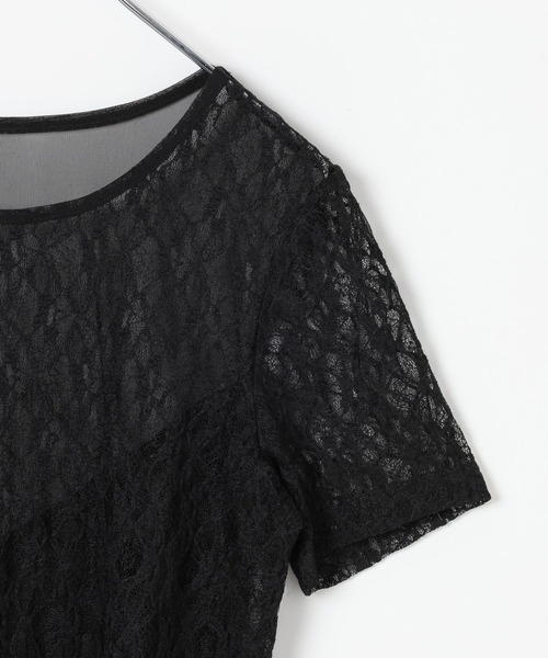 PAGEBOY(ページボーイ)の「バックシアーレースショートスリーブ(Tシャツ/カットソー・レディース・ブラック/オフホワイト・FREE)」の16枚目の写真