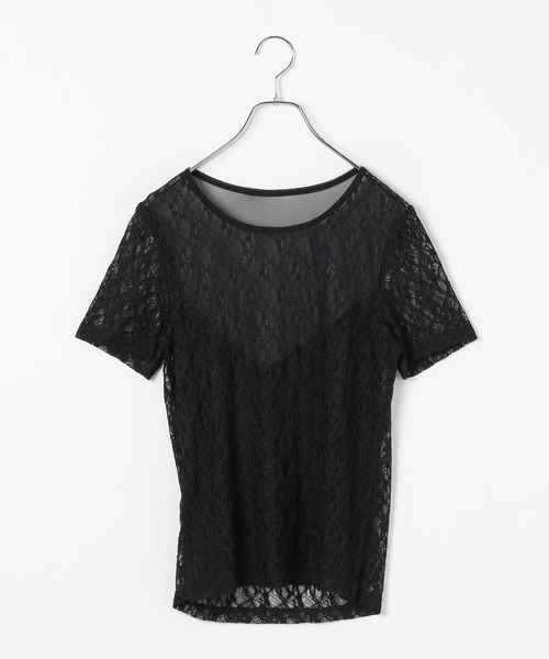 PAGEBOY(ページボーイ)の「バックシアーレースショートスリーブ(Tシャツ/カットソー・レディース・ブラック/オフホワイト・FREE)」の18枚目の写真