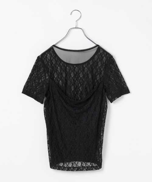 PAGEBOY(ページボーイ)の「バックシアーレースショートスリーブ(Tシャツ/カットソー・レディース・ブラック/オフホワイト・FREE)」の19枚目の写真