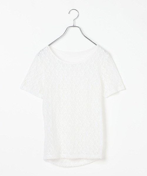PAGEBOY(ページボーイ)の「バックシアーレースショートスリーブ(Tシャツ/カットソー・レディース・ブラック/オフホワイト・FREE)」の21枚目の写真