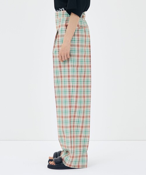 caban(キャバン)の「コットンポリエステルツイル チェックセミワイドパンツ(その他パンツ・レディース・グリーン系その他・XS/S)」の5枚目の写真