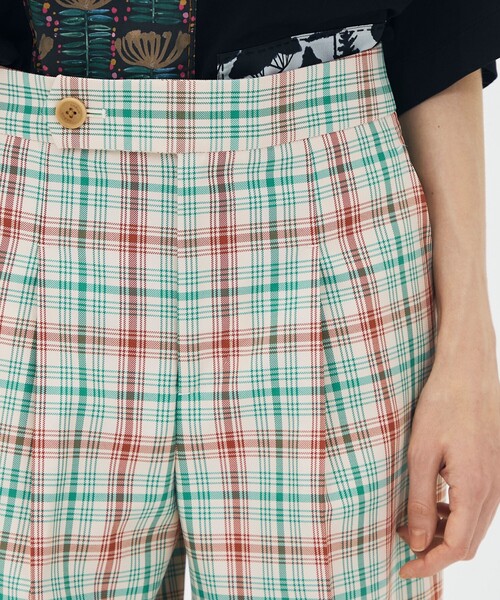 caban(キャバン)の「コットンポリエステルツイル チェックセミワイドパンツ(その他パンツ・レディース・グリーン系その他・XS/S)」の7枚目の写真