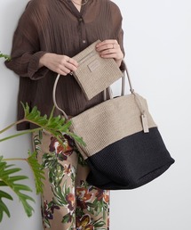 marco masi | 【MARCO MASI】ラフィア風バイカラーバッグ(トートバッグ)