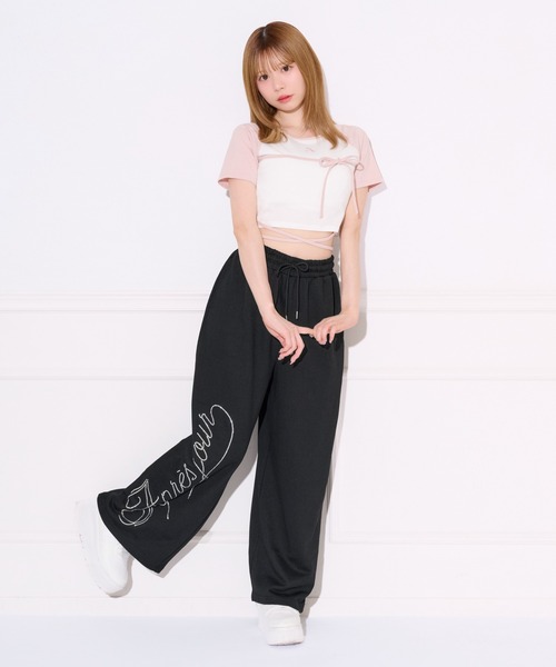 apres jour(アプレジュール)の「クロスリボンリンガーTシャツ(Tシャツ/カットソー・レディース・ブラック/ピンク・フリー/X-LARGE)」の22枚目の写真