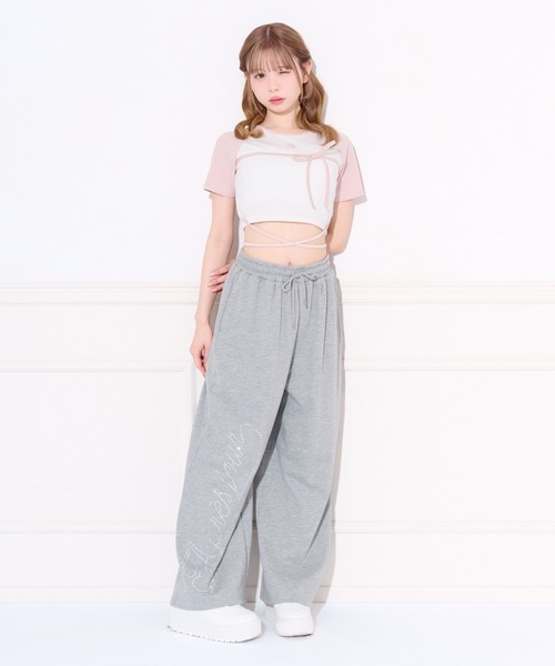 apres jour(アプレジュール)の「クロスリボンリンガーTシャツ(Tシャツ/カットソー・レディース・ブラック/ピンク・フリー/X-LARGE)」の15枚目の写真