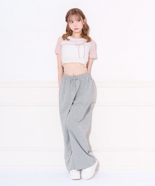 apres jour(アプレジュール)の「クロスリボンリンガーTシャツ(Tシャツ/カットソー・レディース・ブラック/ピンク・フリー/X-LARGE)」の16枚目の写真