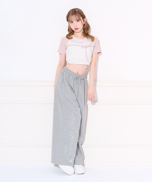 apres jour(アプレジュール)の「クロスリボンリンガーTシャツ(Tシャツ/カットソー・レディース・ブラック/ピンク・フリー/X-LARGE)」の17枚目の写真