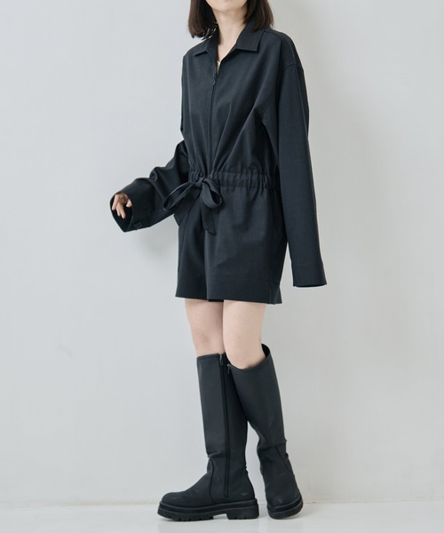 LOEFF（ロエフ）の「[LOEFF/ロエフ]LF TW AIO SRT（つなぎ/オールインワン・レディース・ダークグレー/ダークブラウン・1）」の9枚目の写真