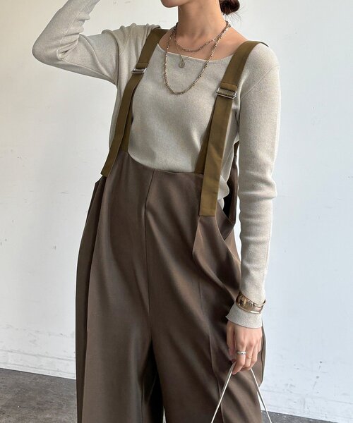 DouDou（ドゥドゥ）の「【WEB限定】ツイルサロペット（つなぎ/オールインワン・レディース・カーキ/チャコールグレー・FREE）」の15枚目の写真