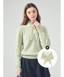 マフラー プルオーバー 防風ニット L/KHAKI
