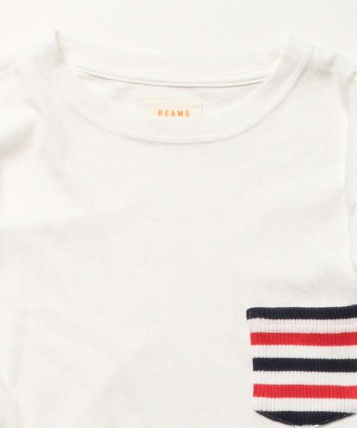 BEAMS（ビームス）の「BEAMS / リブボーダー ポケット ロンTEE（Tシャツ/カットソー・メンズ・ブラック系その他/ネイビー/ホワイト・X-LARGE/MEDIUM/SMALL/LARGE）」の5枚目の写真