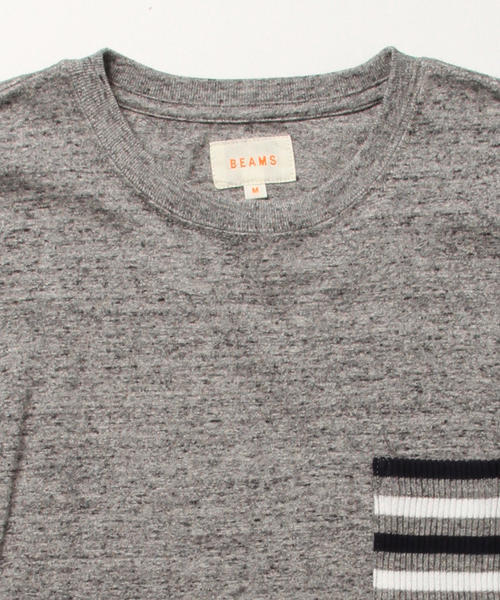 BEAMS（ビームス）の「BEAMS / リブボーダー ポケット ロンTEE（Tシャツ/カットソー・メンズ・ブラック系その他/ネイビー/ホワイト・X-LARGE/MEDIUM/SMALL/LARGE）」の9枚目の写真