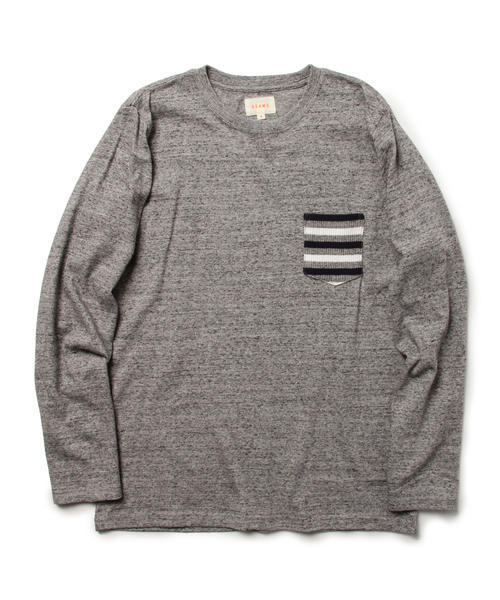 BEAMS（ビームス）の「BEAMS / リブボーダー ポケット ロンTEE（Tシャツ/カットソー・メンズ・ブラック系その他/ネイビー/ホワイト・X-LARGE/MEDIUM/SMALL/LARGE）」の18枚目の写真