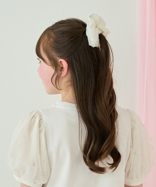 mezzo piano Junior(メゾピアノジュニア)の「音符シリーズチュールシュシュ(その他ヘアアクセサリー・キッズ・サックスブルー/オフホワイト/ネイビー・F)」の8枚目の写真