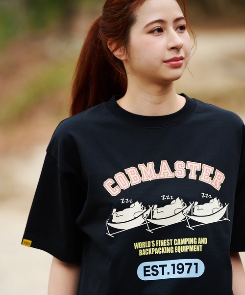 COBMASTER(コブマスター)の「COBMASTER/コブマスター T/C 度詰め天竺 ベーシックTEE《ハンモックベアー》(Tシャツ/カットソー・メンズ・ブラック/ダークグリーン/ブルー/オートミール・MEDIUM/LARGE/X-LARGE)」の2枚目の写真