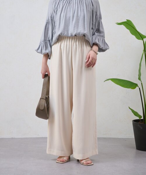 Jena espace merveilleux（ジェナ　エスパスメルヴェイユ）の「ジョーゼットキャタピラーパンツ（その他パンツ・レディース・ブラック/アイボリー/ベージュ・FREE）」の2枚目の写真