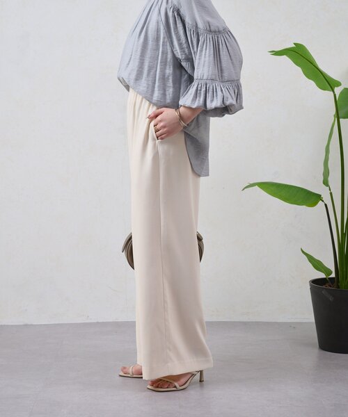 Jena espace merveilleux（ジェナ　エスパスメルヴェイユ）の「ジョーゼットキャタピラーパンツ（その他パンツ・レディース・ブラック/アイボリー/ベージュ・FREE）」の7枚目の写真