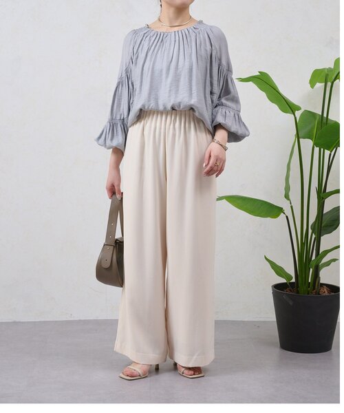 Jena espace merveilleux（ジェナ　エスパスメルヴェイユ）の「ジョーゼットキャタピラーパンツ（その他パンツ・レディース・ブラック/アイボリー/ベージュ・FREE）」の10枚目の写真