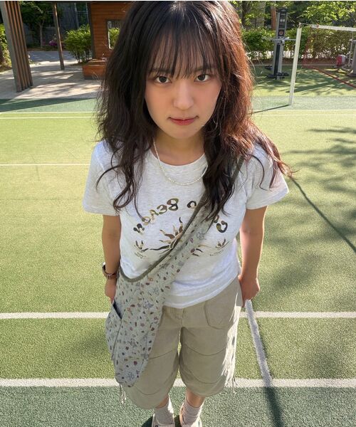 COSO(コソ)の「CCカラーアートワーククロップTシャツ(ライトグレー)(Tシャツ/カットソー・レディース・ライトグレー・SMALL/MEDIUM)」の6枚目の写真