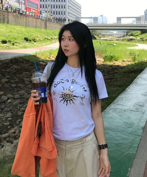 COSO(コソ)の「CCカラーアートワーククロップTシャツ(ライトグレー)(Tシャツ/カットソー・レディース・ライトグレー・SMALL/MEDIUM)」の9枚目の写真