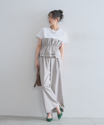 &. NOSTALGIA（アンドドットノスタルジア）の「ビスチェ風デザインTシャツ×パンツセット（セットアップ）」