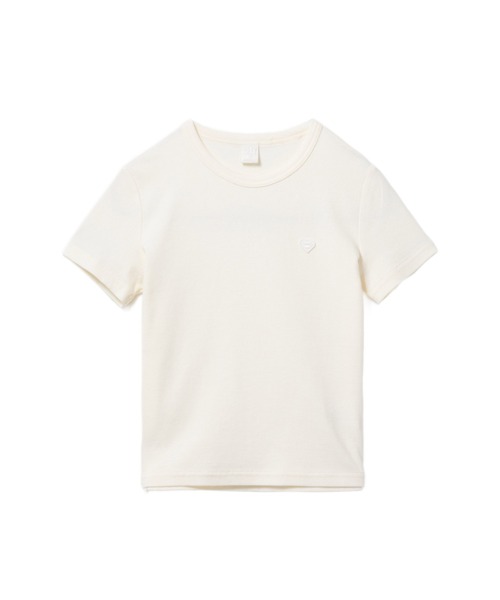 APEE BY A BATHING APE(エイピーバイアベイシングエイプ)の「HEART BADGE CROP TEE #4(Tシャツ/カットソー・レディース・グレー/アイボリー/ネイビー・SMALL/X-SMALL)」の2枚目の写真