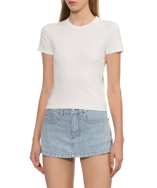 APEE BY A BATHING APE(エイピーバイアベイシングエイプ)の「HEART BADGE CROP TEE #4(Tシャツ/カットソー・レディース・グレー/アイボリー/ネイビー・SMALL/X-SMALL)」の7枚目の写真