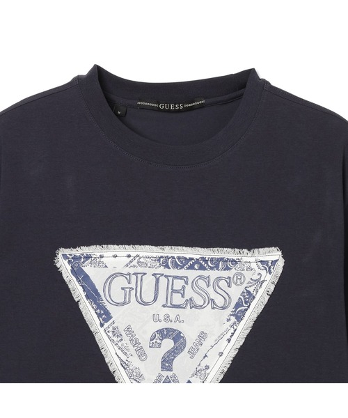 Guess(ゲス)の「MENS Tee 半袖Tシャツ ロゴTシャツ(Tシャツ/カットソー・メンズ・ホワイト/ダークネイビー・MEDIUM/X-LARGE/LARGE)」の5枚目の写真