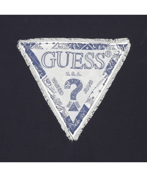 Guess(ゲス)の「MENS Tee 半袖Tシャツ ロゴTシャツ(Tシャツ/カットソー・メンズ・ホワイト/ダークネイビー・MEDIUM/X-LARGE/LARGE)」の8枚目の写真
