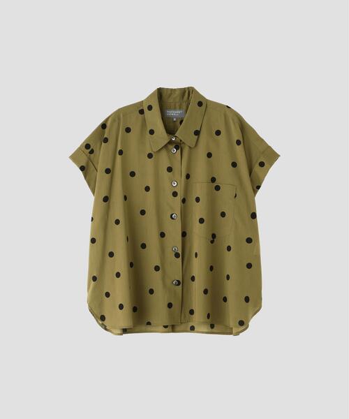 MARGARET HOWELL(マーガレットハウエル)の「POLKA DOT COTTON POPLIN(シャツ/ブラウス・レディース・ブラウン/オリーブ・2/1)」の8枚目の写真